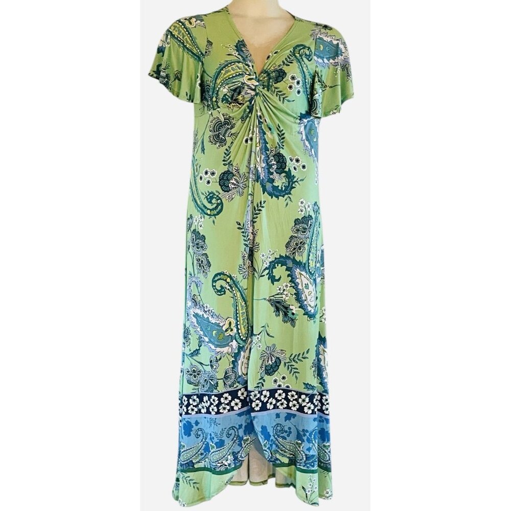 NEW One World Floral Maxi Dress Size M NWT Boho Festival Mint Blue Fairy Summer
